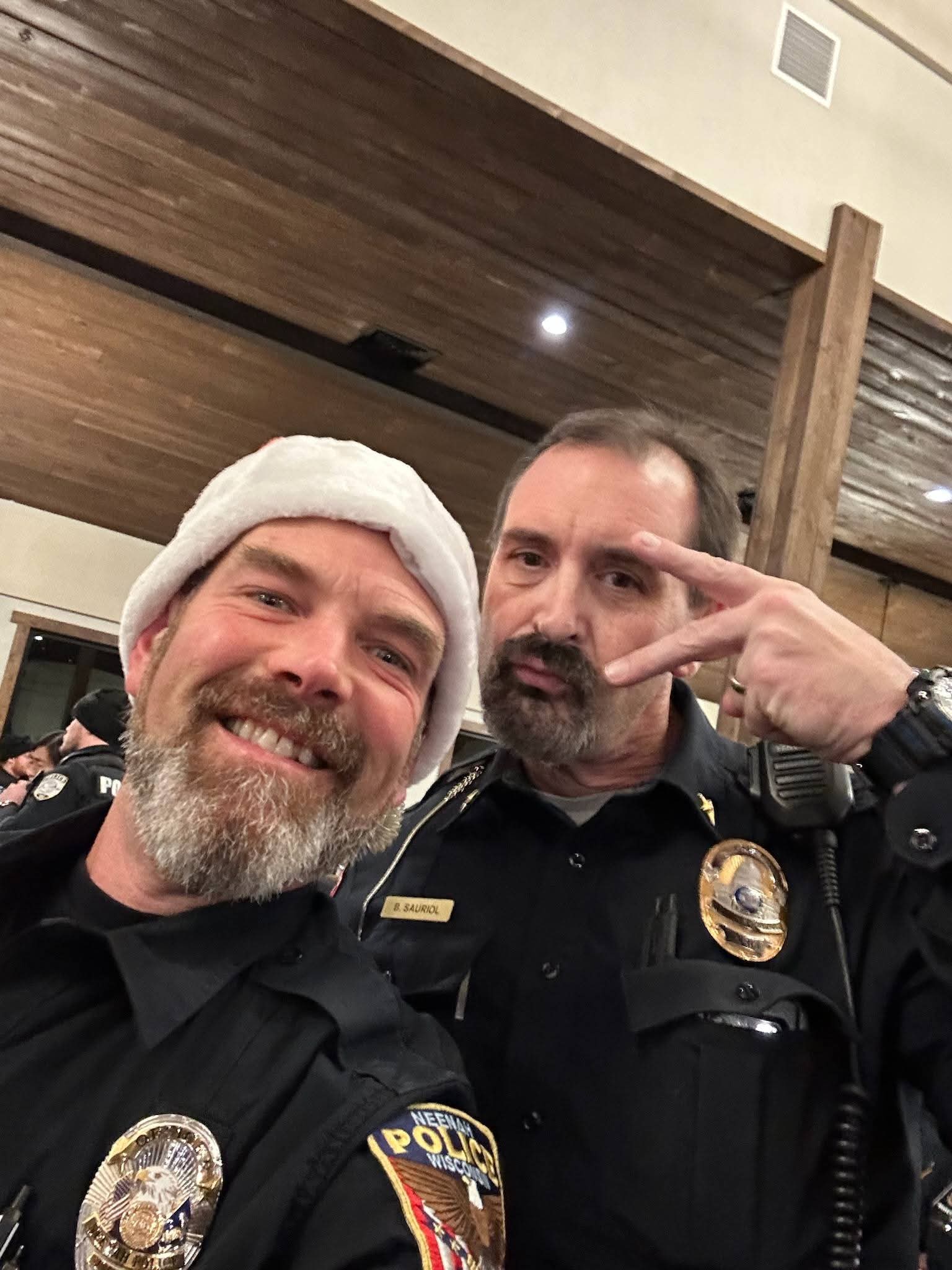 Police Chief with Neenah Officer Benoit